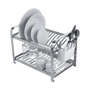 Escorredor de Pratos Domum em Inox Capacidade Para 16 Pratos Prata