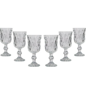 Jogo de Taças Gota de Vidro 6 peças 210ml Transparente - Casa Ambiente