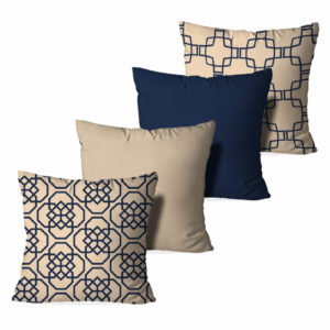 Kit 4 Capas Para Almofadas Decorativas Abstrato Bege - Love Decor
