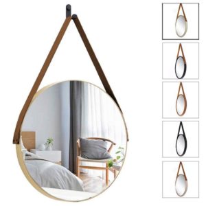 Espelho Redondo Alça Decorativo Adnet Pendurar Parede 35cm - FWB